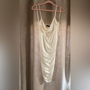 21 Saints Satin Cut Out Waist Pleated Sides